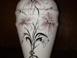 vase decor fleur noir et manganese